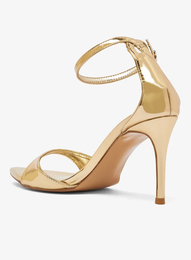 Namshi x Gold High Heel Stiletto Strap Detail Classic Sandals for Women | Best Price UAE